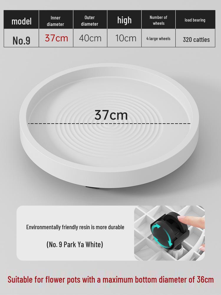 Mobile Flower Pot Tray with Universal Wheels – Green Plastic Plant Base