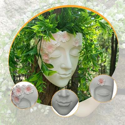 Vaso da fiori Scultura Viso Decorativo Resina Vaso da Fiori Pianta Sospesa per Patio Balcone