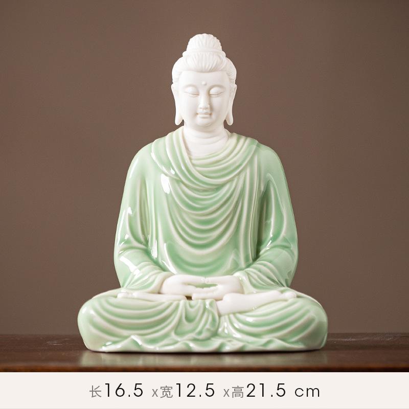 The Buddha statue of Sakyamuni and the Great Sun Buddha for home living room worship, office decoration, craft gifts and ornamen