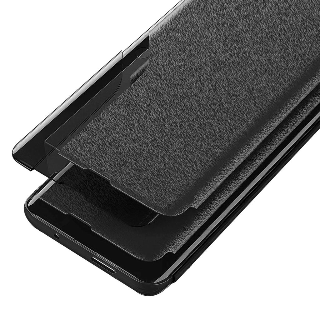 Eco Leather View Case with a Flip and Stand for iPhone 16e - Black