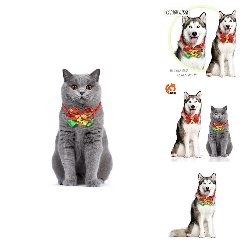 Elegant Pet Christmas Bowtie For Cats And Dogs In Colorful Polyester For Festive Fun