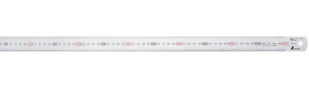 Shinwa Sokutei Stainless Steel JIS Class with Red 14036 Ruler, 60cm, 1, Numbers,