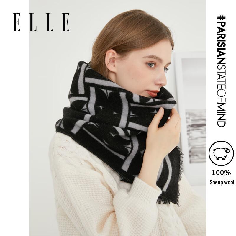 ELLE 100% Wool Scarf for Men & Women (Gift Box)