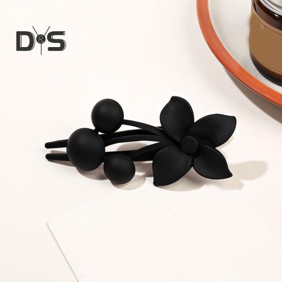 Frosted Texture Hair Claw Flower Decor Thick Thin Hair Clip Non-slip Matte Finish Large Back Head Hair Claw Hair Accessories