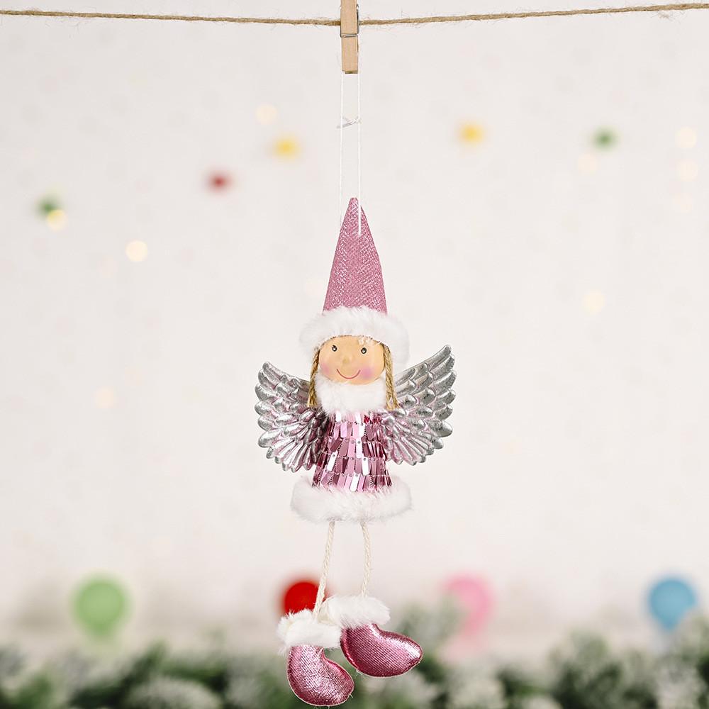 Christmas Angel Ornament With Glitter Wings Handmade For Holiday Decor Gift