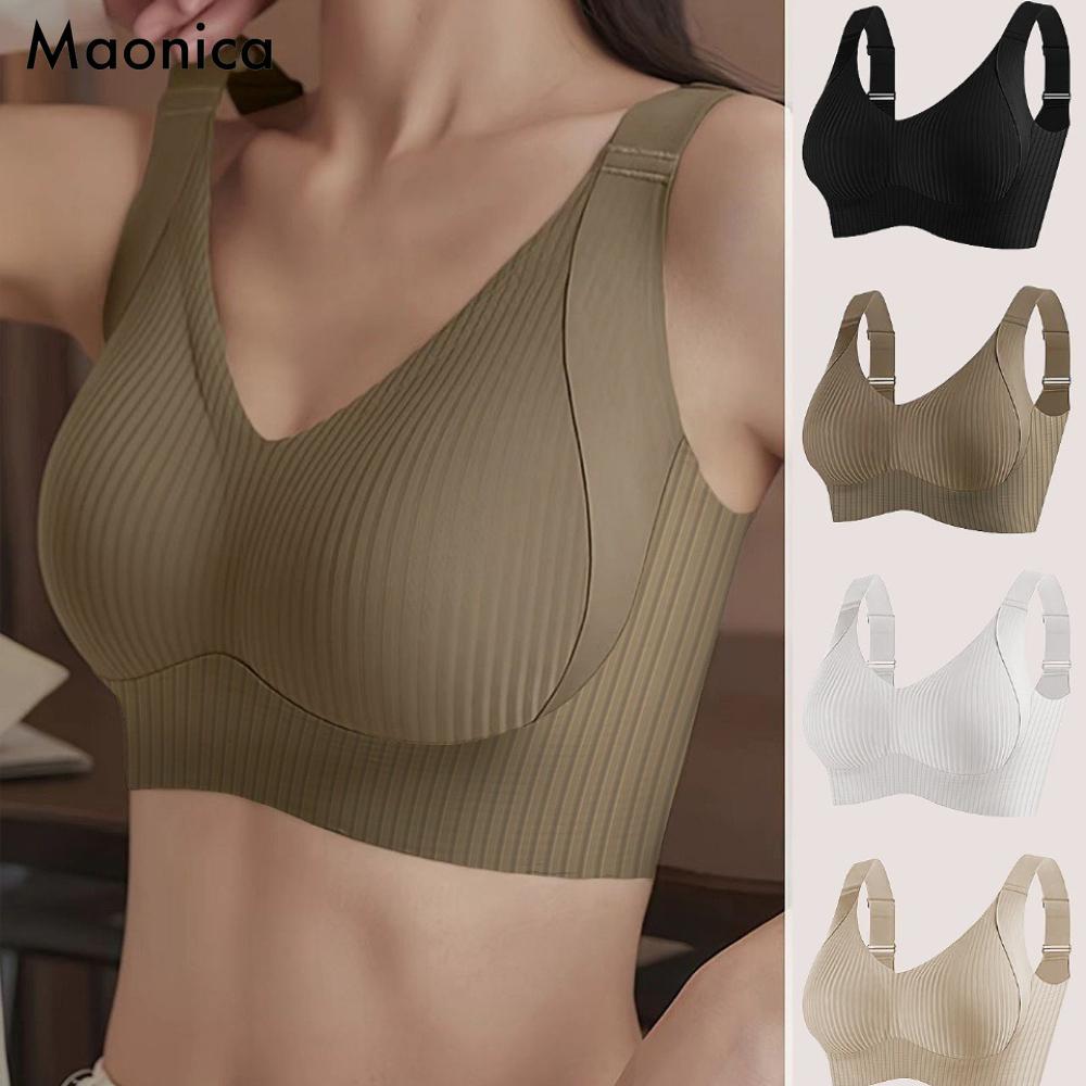 European Size Women's Plus Size Seamless Bras Push Up Bras for Large Breasts Maillard Colored Tank Top Underwear