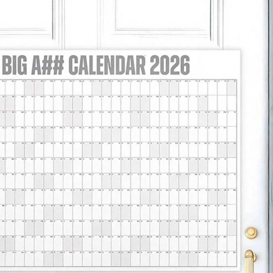 Großer trocken abwischbarer Wandkalender Jan. 2026 - Dez.. Jahresplaner 2026 (12 Monate) – Riesiges Whiteboard – Zeitplan
