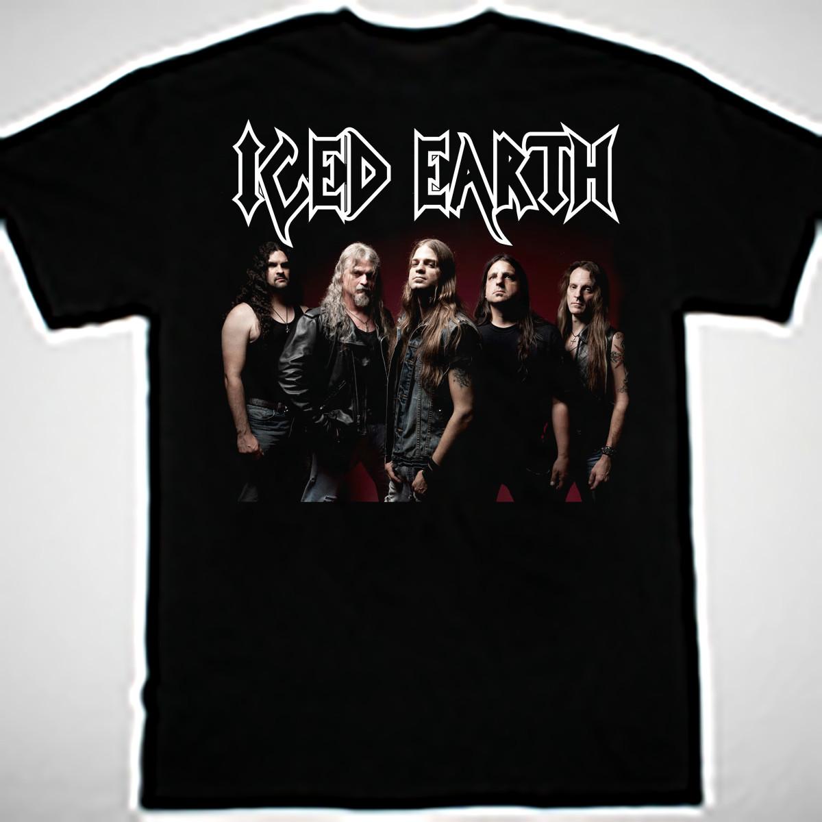 

Iced Earth band poster T-shirt Black Short sleeve All Size - Free Shipping 2XL