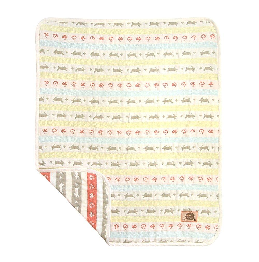

10mois Hoppetta Fluffy Gauze Lapin 5419 - (6-Layer Gauze) Blanket, 100% Cotton, Lapin, Medium, 90x110cm,