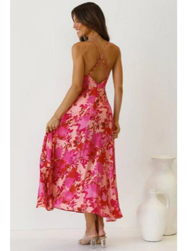 2026 New Printed Camisole Mid-Length Summer Dress for Women - Holiday Beachwear