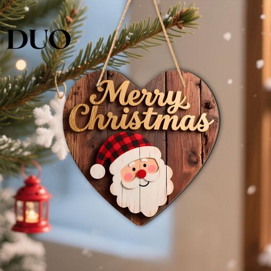 Festive Cartoon Santa Deer Ornaments Christmas Wooden Pendant, Decorative Reindeer/Santa Claus/Gnome Pattern Hanging Sign, Welcome Sign with
