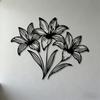 1pc 2D Flat Floral Lily Metal Wall Art, Elegant Garden Decor for Living Room Bedroom Office