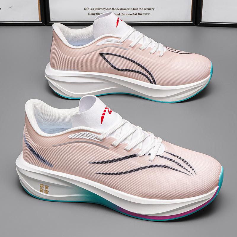 Older children Middle school students Running shoes Men's breathable and lightweight sports and leisure trendy shoes Popcorn cushioning racing shoes W