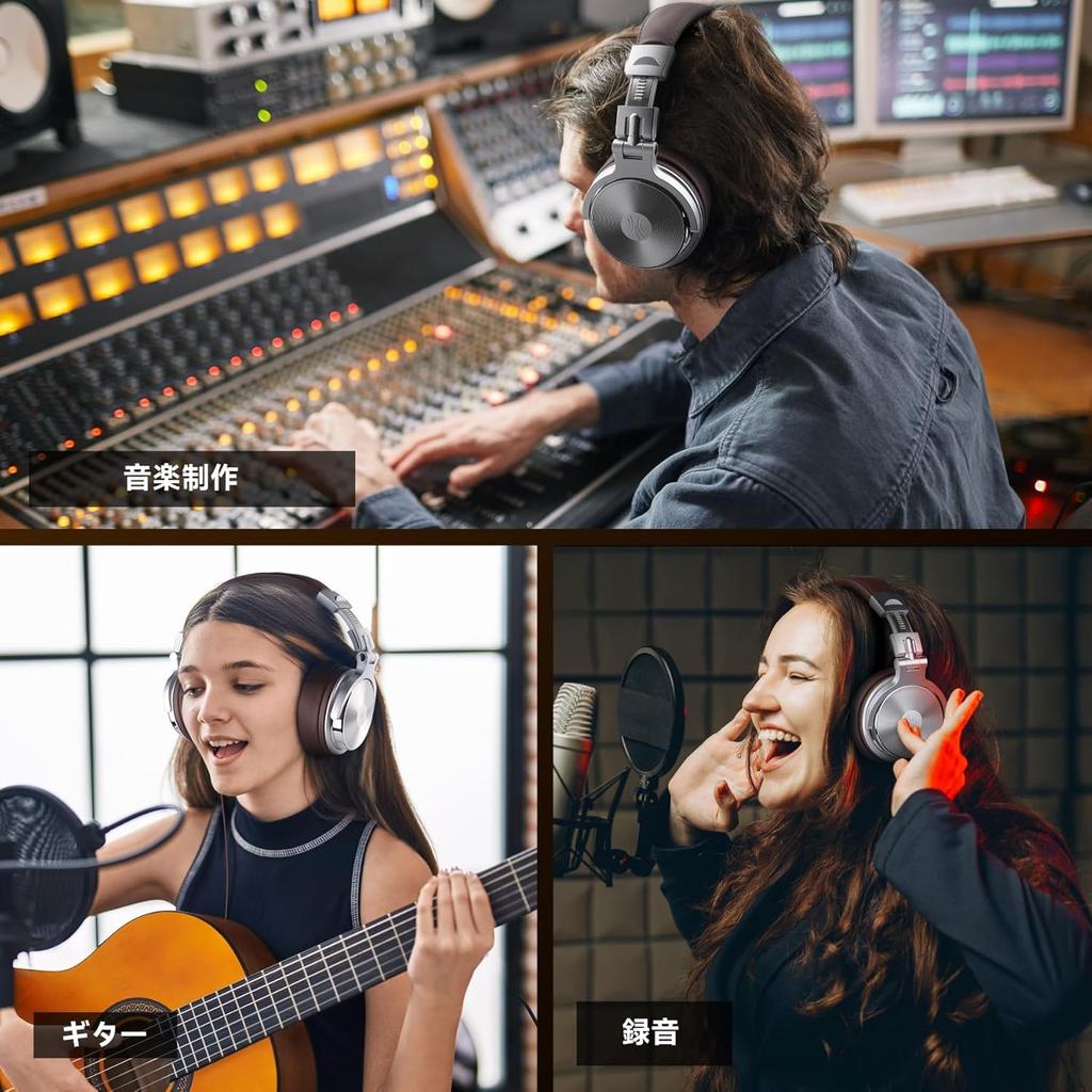 OneOdio Pro30 Wired High-Resolution Audio Headphones, Monitors for DJ Studio Recording, Instrument Practice, Mixing, TV and Movie Watching (Silver)