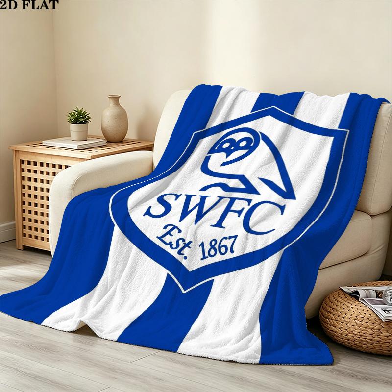 Sheffield Wednesday Druck Flanelldecke, Hohe Qualität, Bequem für alle Jahreszeiten, Heimdekoration, Wärme und Komfort, Perfekt für Weihnachtsgeschenke