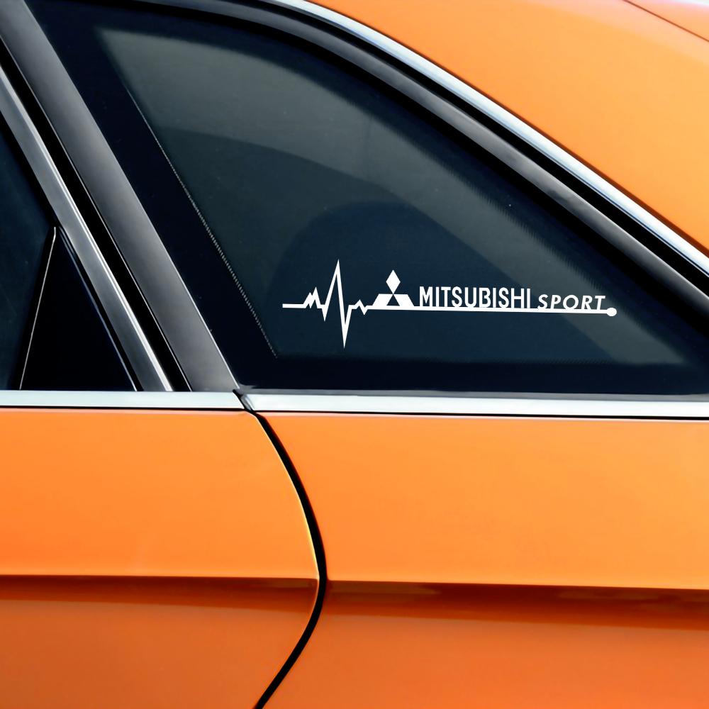 2 pièces Autocollants Fenêtre Latérale Voiture Style Sportif Course Accessoires Extérieurs Film Vinyle Décalcomanies Pour Mitsubishi ASX Lancer Pajero