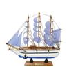 24cm Wooden Sailboat Model Mediterranean Decor
