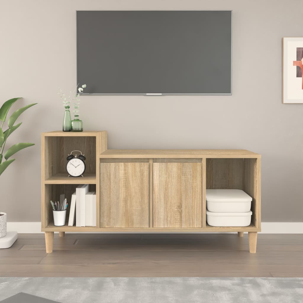 TV Cabinet in Sonoma Oak Finish 100 x 35 x 55 cm Engineered Wood