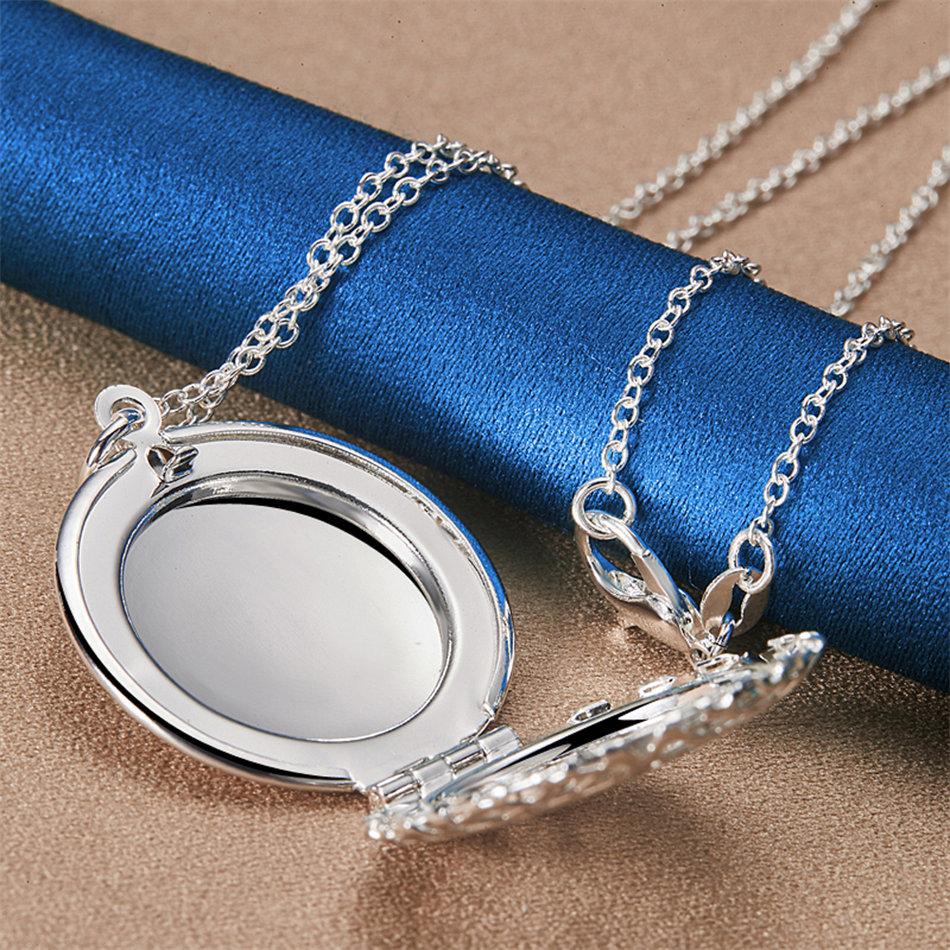 925 Sterling Silver 16-30 Inch Exquisite Circular Pattern Pendant Necklace for Women's Fashion Wedding Accessories, Jewelry Gift