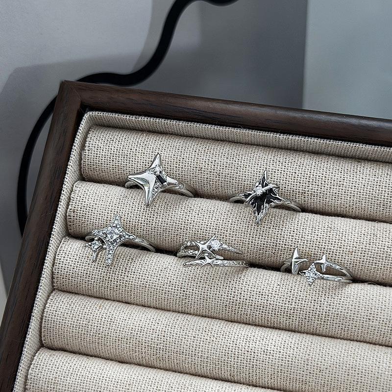 Niche Starlight Full Of Diamonds, Zir*****Pen Ring, Super Fairy Tide Cool Light Luxury, Niche High-End Feeling Stacked Ring Woman