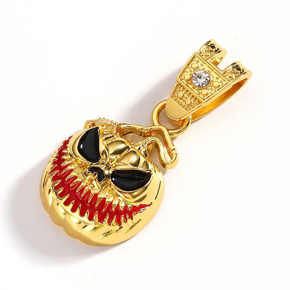 Halloween Skull Alloy Drip Oil Pendant Personality Exaggerated Men S Necklace