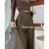 Women's High-Waist Casual Straight-Leg Suit Pants - Versatile Spring/Autumn Style