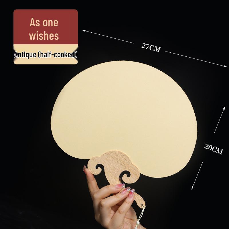 Thickened Double-Sided DIY Round Fan with Blank White Xuan Paper for Hand-Painting