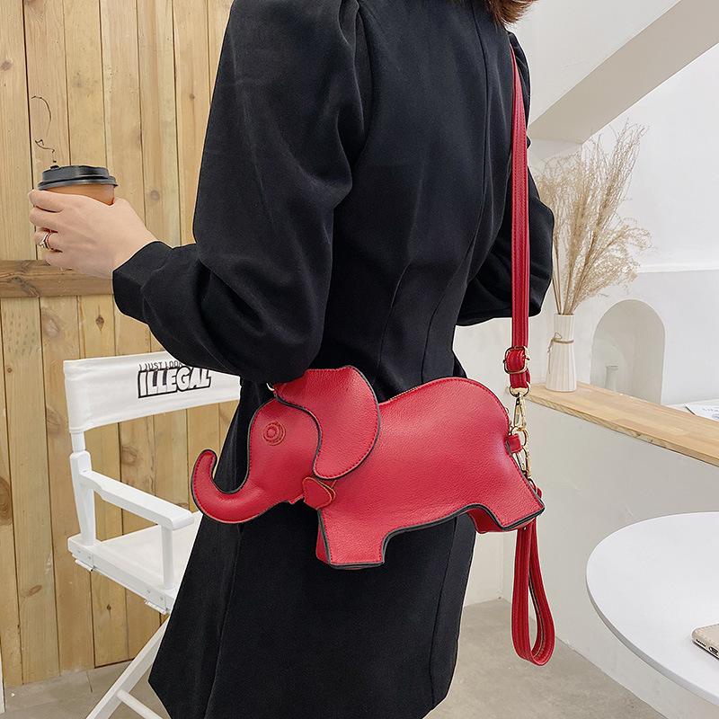 Funny small bag 2025 new baby elephant backpack cartoon girl versatile shoulder messenger bag special-shaped mobile phone bag