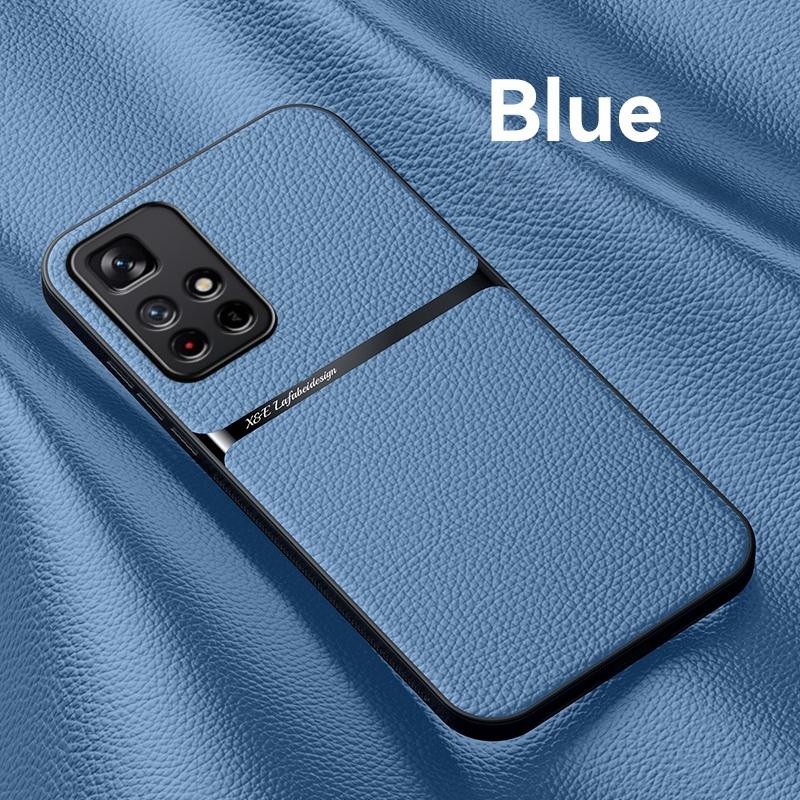 For Pocco M 4 Pro 5G Case Leather Magnetic Car Holder Phone Case For Xiaomi Poco M4 Pro 5G NFC Poko Little M4Pro Soft Back Cover