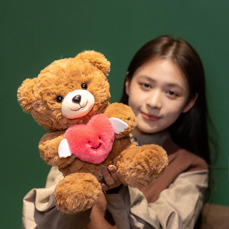 Cute Plush Teddy Bear Doll With Heart Design For Girls Ideal Gift 25cm And 30cm Sizes