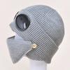 1 Pcs Autumn and Winter Warm Hat New Aviator Glasses Ear Protection Plus Velvet Warm Wool Knitted Hat with Mask New