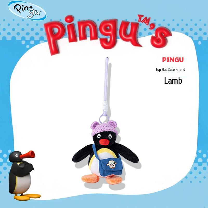 Pingente de Pelúcia Chapéu de Coco Original de Pinguim Boneca Pingente para Mochila Chaveiro Presente