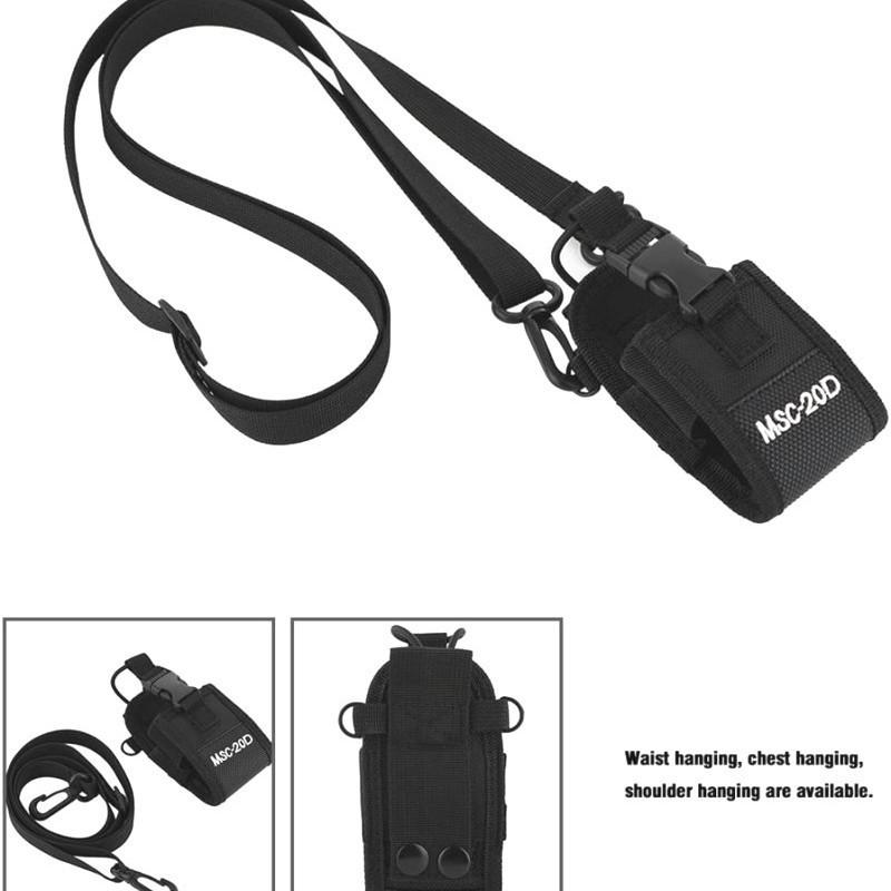 1 Set Two Way Radio Case With Adajustable Shoulder Strap Nylon Walkie Talkie Holder Pouch Bag For Uv-5R Bf-888S