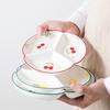 Nordic Ceramic Tableware Grid Plates Children'S Separate Plates Breakfast Plates Creative Household Vegetable Plates Platter Separate Plates