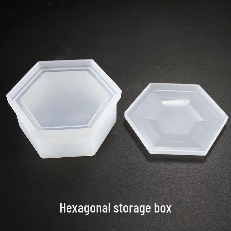 Hexagonal Crystal Epoxy Mold: DIY Jewelry Storage Box Silicone Mold