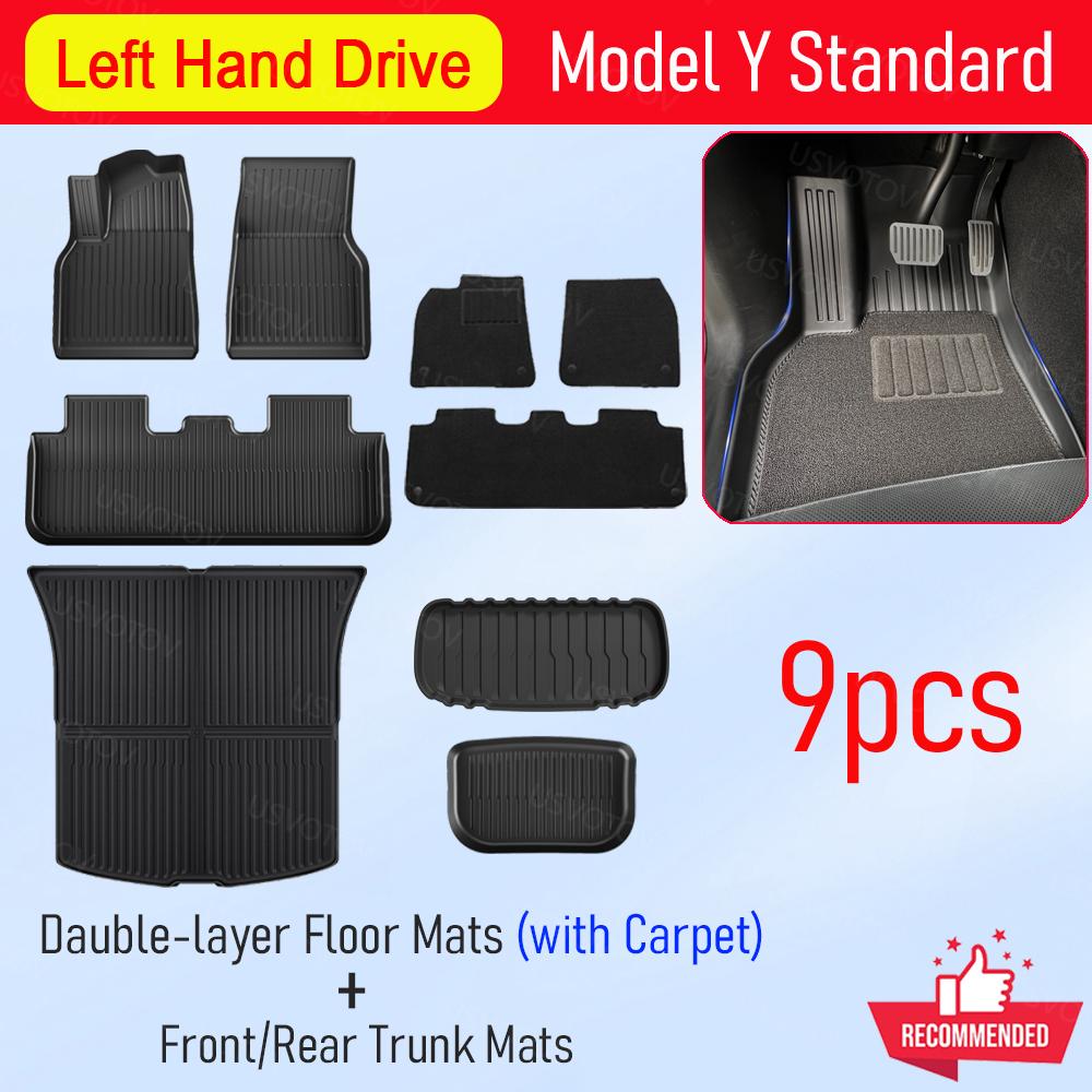Floor Mats for Tesla Model Y Standard RWD AWD 2026 All Weather Floor Mat Cargo Liner Trunk Mat Frunk Backrest Mats Accessories