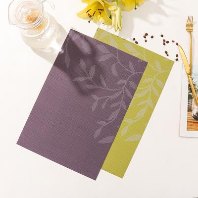 1 tovaglietta rettangolare da 45x30 cm con motivo a foglie, per casa, ristorante, tavolo da pranzo in PVC, sottobicchiere per tazze, decorazione per feste