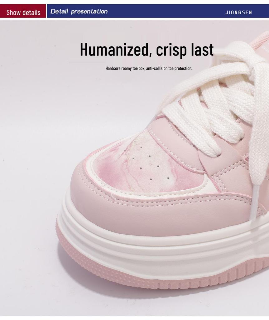 Pink Women's Summer 2025 Loafers: Versatile Thick Sole Casual Shoes (BEBE1629)