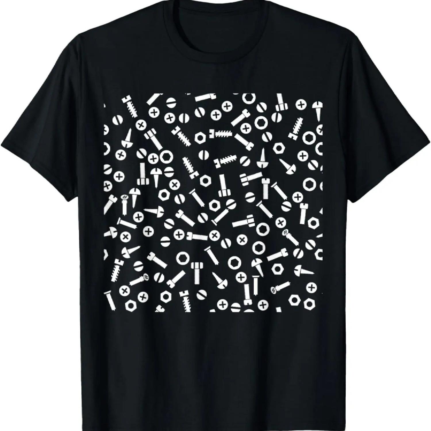 Конструкция - Деревообработчик Гайки Гвозди Узор Футболка S