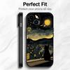 Van G-Gogh Starry Sky Cat Art Phone Case Phone Case Soft Packaging Lightweight For iPhone17 16 15 14 13ProMax