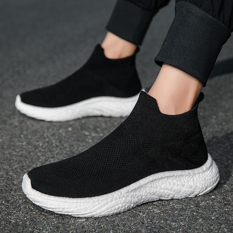 Fashion Breathable Men's Casual Shoes Soft Running Shoes Ankle Boots Socks Shoes Mesh Sneakers Comfort Tennis Shoes Sports Shoes