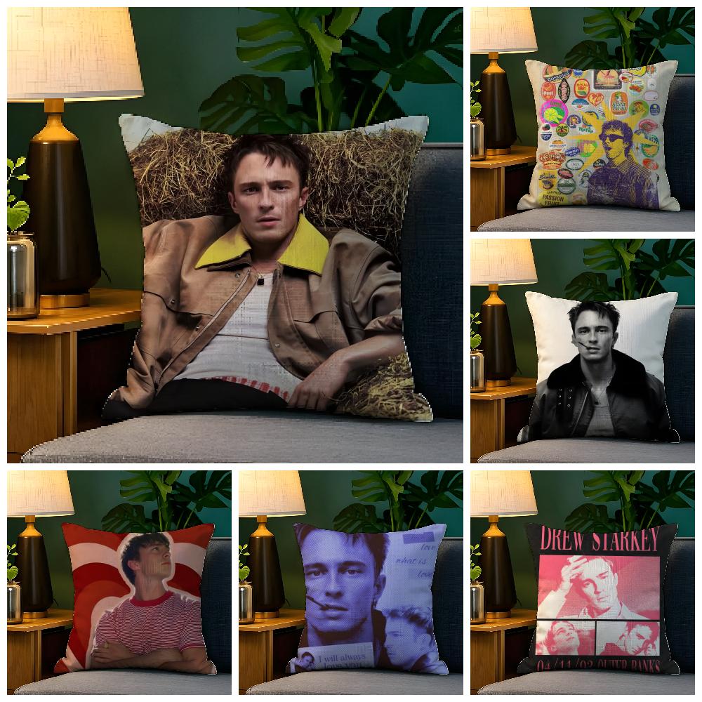 Cool male actor DDrew StarkeyS Pillow Case Natural Linen Pillow Case DoubleSided Decor Sofa Pillowcase Home Decor