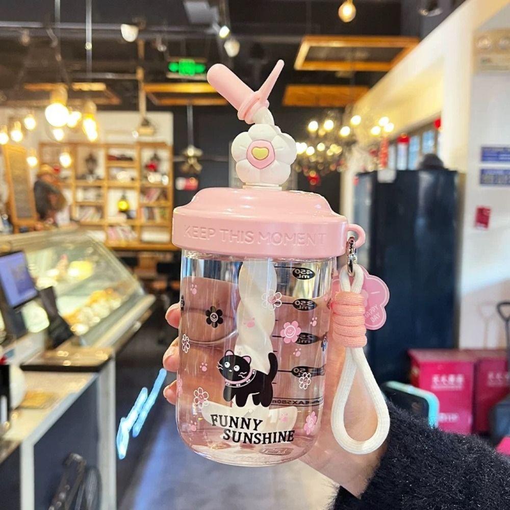 Staubkappe Wasserflasche Hohe Kapazität Strohflasche Anti-Tropf Teekessel Kinder
