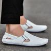 Men's Summer Cowhide Slip-on Moccasins: Casual Driving Leather Shoes