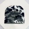 Autumn and Winter New European Style Camouflage Color Block Knitted Hats Warm Versatile Hip Hop Beanies Street Fashion Outdoor