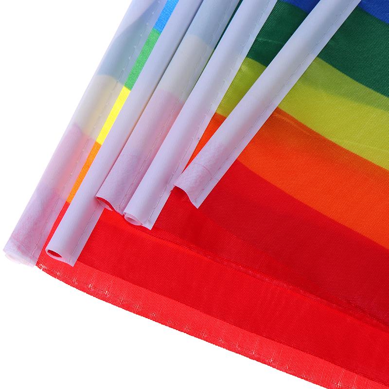 5X Duhová ruční vlajka Mávání Gay Pride Lesba Mír Lgbt Banner Festival