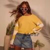Autumn and Winter New Pullover Crew Neck Sweater Women's European and American Fashion Trends Multi-color Printing Long-sleeved Contrasting Sweater