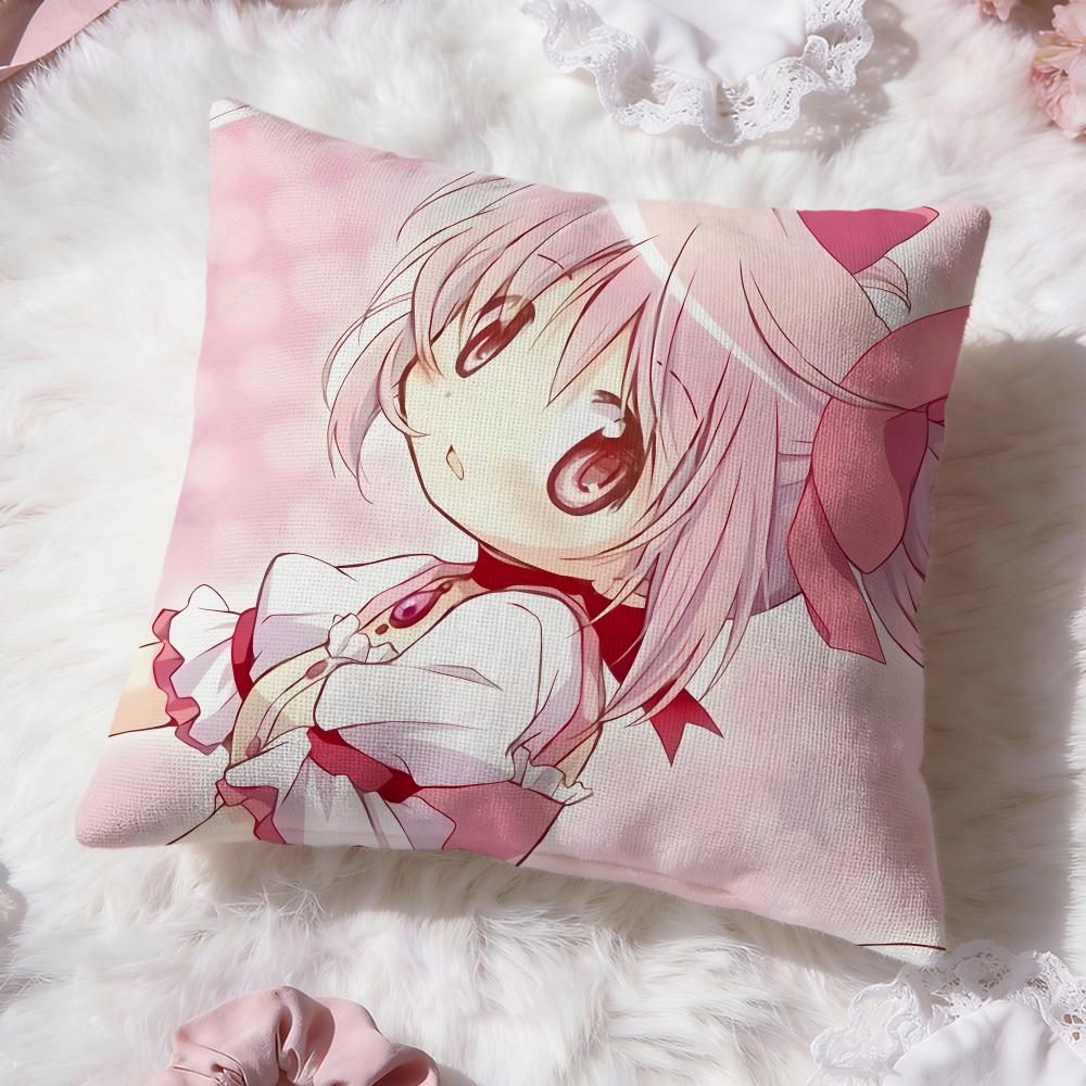 p-Puella Magi Madoka Magica Cushion Cover Premium Comfort Reversible Pillow Cove -Two in One Design for Any Room & Car Interior