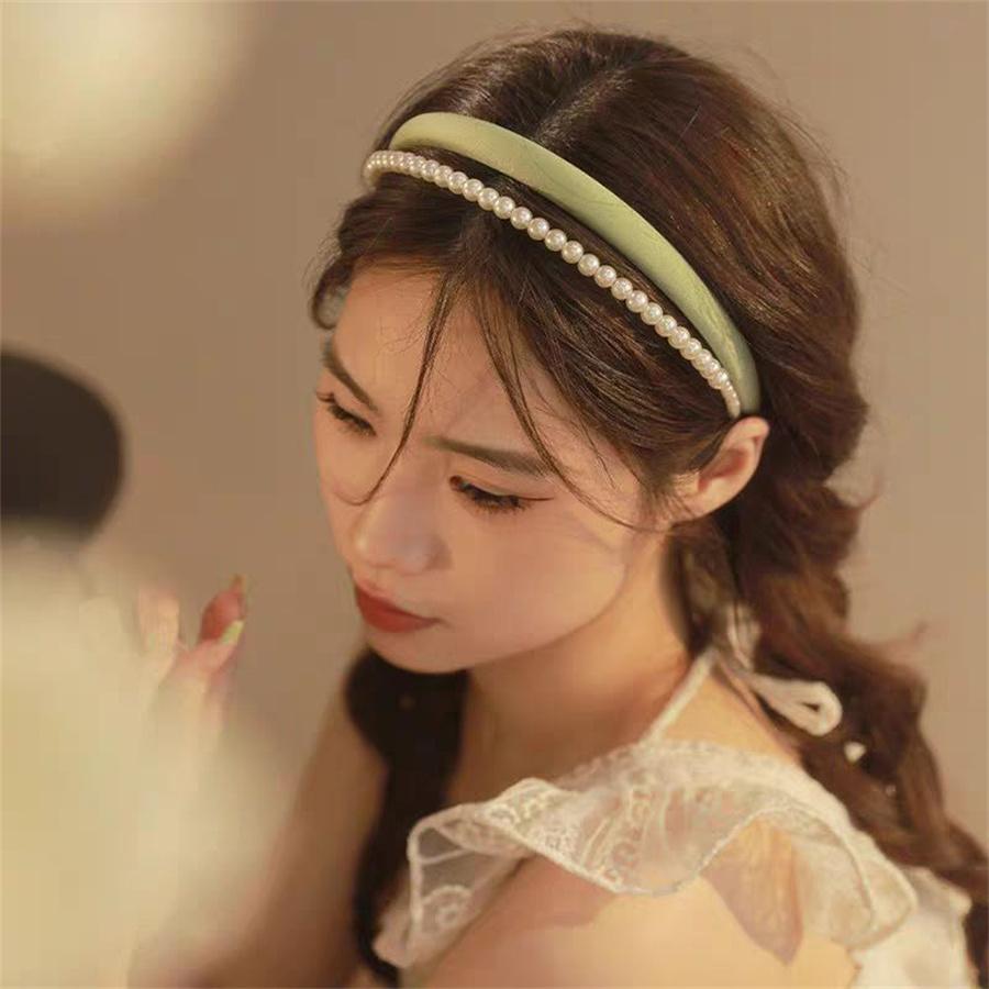 Korean Version of Pearl High Skull Headband for Women 2025 New Fashion Temperament High-end Bridal Wedding Hair Accessories