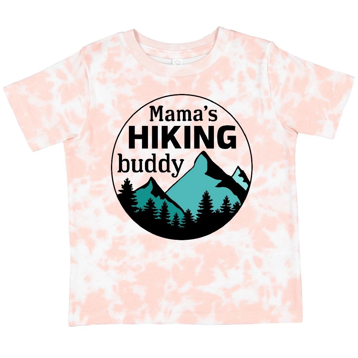 Inktastic Mama s Hiking Buddy With Mountains And Trees Toddler T-Shirt Kids Mama 100